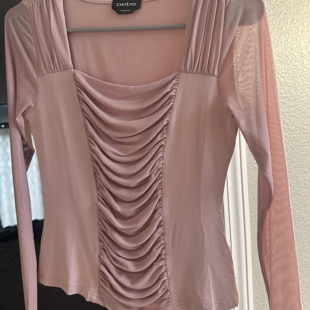 Bebe Pink Ruched Women's Top